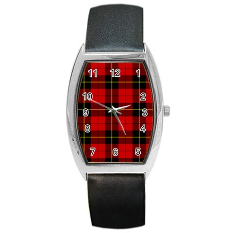 Wallace Tartan Barrel Style Metal Watch from ArtsNow.com Front