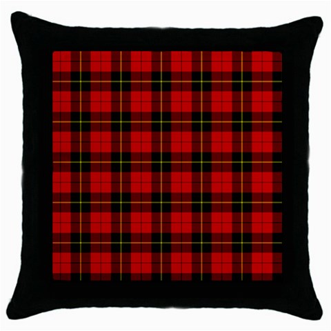 Wallace Tartan Throw Pillow Case (Black) from ArtsNow.com Front