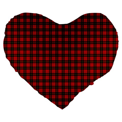 Wallace Tartan Large 19  Premium Heart Shape Cushion from ArtsNow.com Front