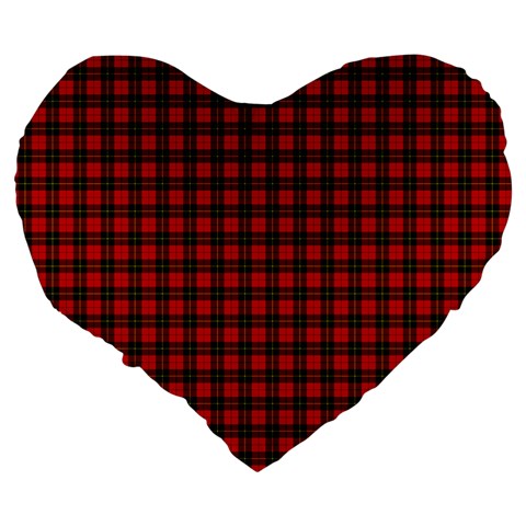 Wallace Tartan Large 19  Premium Heart Shape Cushion from ArtsNow.com Back