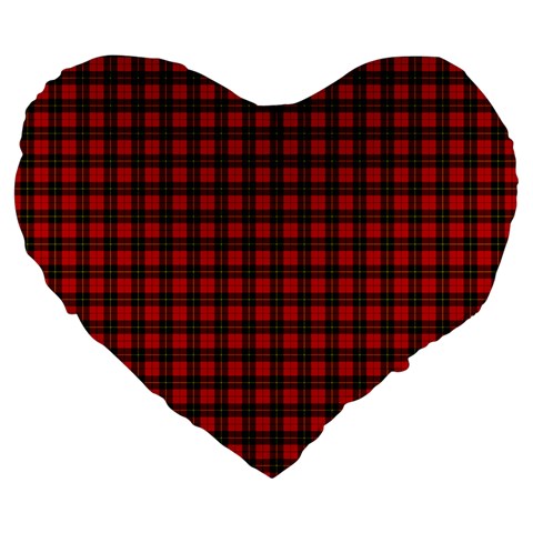 Wallace Tartan Large 19  Premium Flano Heart Shape Cushion from ArtsNow.com Front