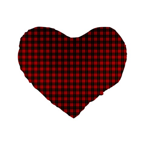 Wallace Tartan Standard 16  Premium Flano Heart Shape Cushion from ArtsNow.com Front