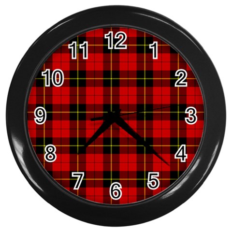 Wallace Tartan Wall Clock (Black) from ArtsNow.com Front