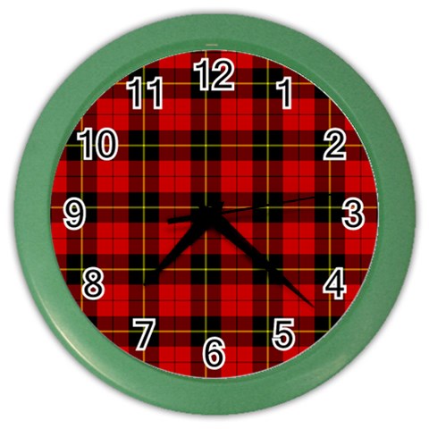 Wallace Tartan Color Wall Clock from ArtsNow.com Front