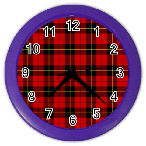 Wallace Tartan Color Wall Clock from ArtsNow.com Front