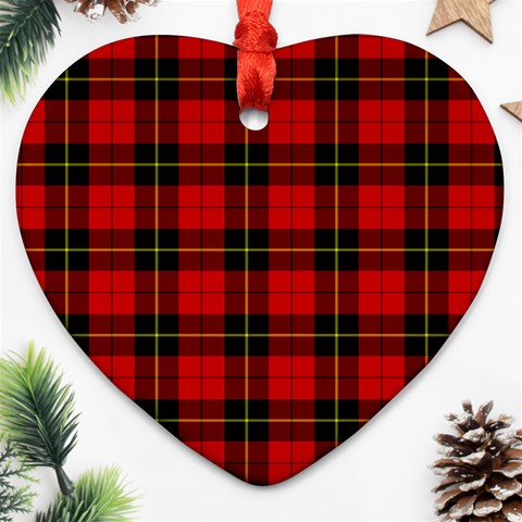 Wallace Tartan Ornament (Heart) from ArtsNow.com Front