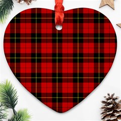 Wallace Tartan Heart Ornament (Two Sides) from ArtsNow.com Front