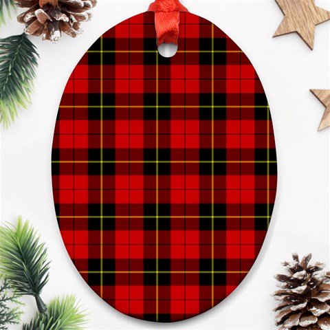 Wallace Tartan Oval Ornament (Two Sides) from ArtsNow.com Front