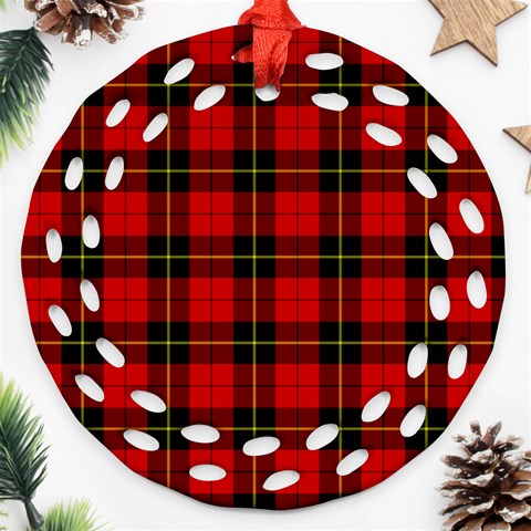 Wallace Tartan Ornament (Round Filigree) from ArtsNow.com Front