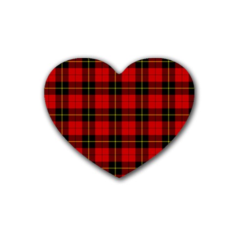 Wallace Tartan Rubber Coaster (Heart) from ArtsNow.com Front