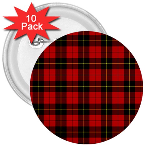 Wallace Tartan 3  Button (10 pack) from ArtsNow.com Front