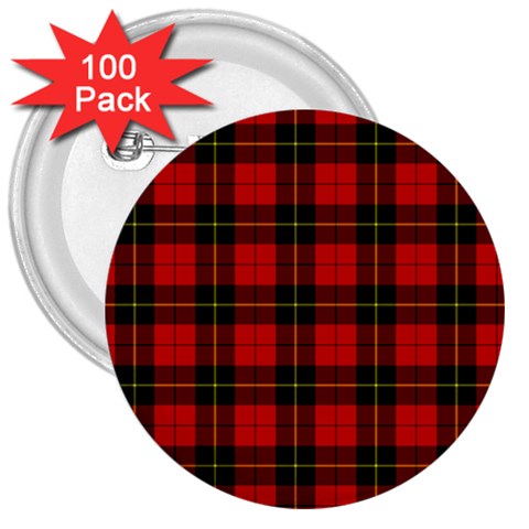 Wallace Tartan 3  Button (100 pack) from ArtsNow.com Front