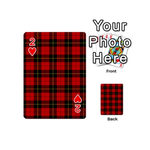 Wallace Tartan Playing Cards 54 (Mini) from ArtsNow.com Front - Heart2