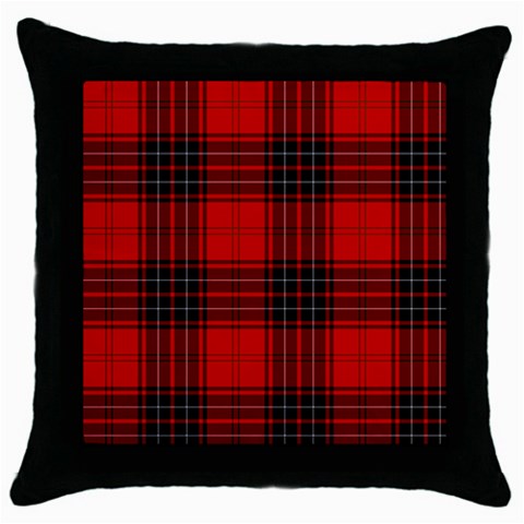 Wemyss Tartan Throw Pillow Case (Black) from ArtsNow.com Front