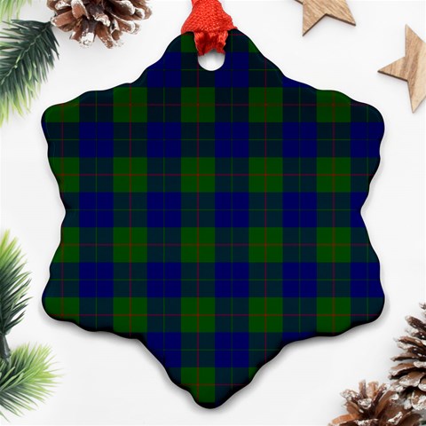 Barclay Tartan Snowflake Ornament (Two Sides) from ArtsNow.com Back