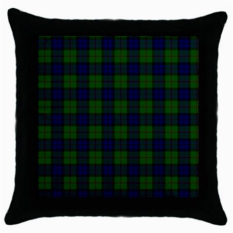 Dundas Tartan Throw Pillow Case (Black) from ArtsNow.com Front