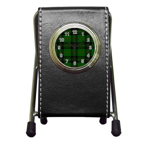 Forbes Tartan Pen Holder Desk Clock from ArtsNow.com Front