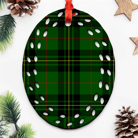 Forbes Tartan Ornament (Bell) Ornament (Oval Filigree) from ArtsNow.com Front