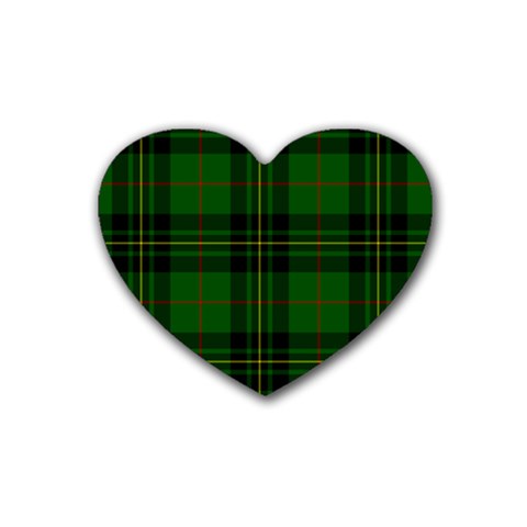 Forbes Tartan Rubber Coaster (Heart) from ArtsNow.com Front