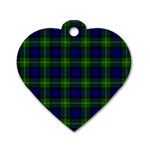 Gordon Tartan Dog Tag Heart (One Side)