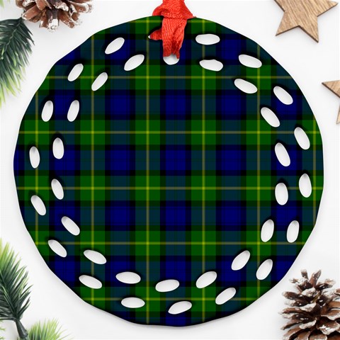 Gordon Tartan Ornament (Round Filigree) from ArtsNow.com Front