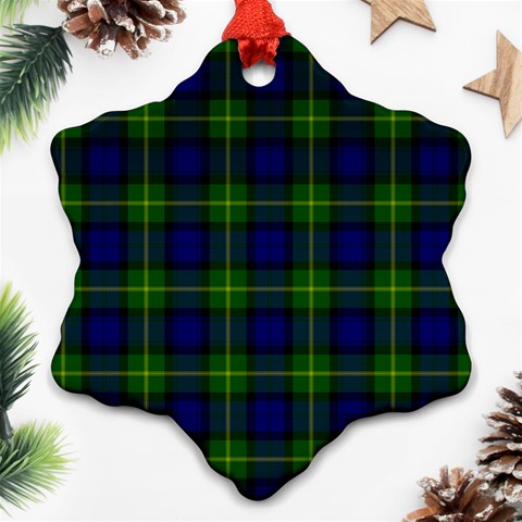 Gordon Tartan Snowflake Ornament (Two Sides) from ArtsNow.com Front