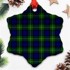 Gordon Tartan Snowflake Ornament (Two Sides) from ArtsNow.com Front