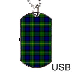 Gordon Tartan Dog Tag USB Flash (Two Sides) from ArtsNow.com Front