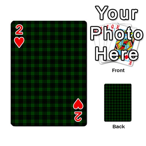 Graham Tartan Playing Cards 54 Designs from ArtsNow.com Front - Heart2