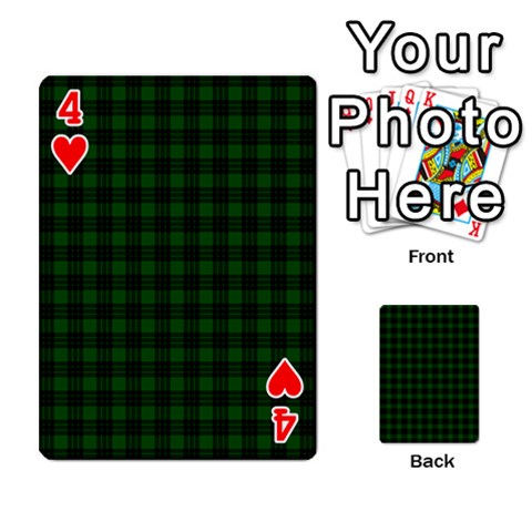 Graham Tartan Playing Cards 54 Designs from ArtsNow.com Front - Heart4