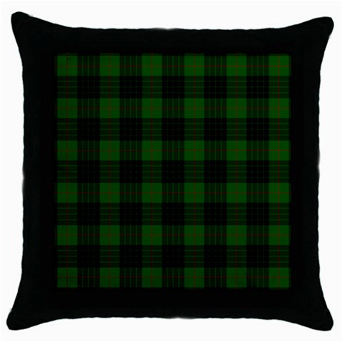 Gunn Tartan Throw Pillow Case (Black) from ArtsNow.com Front