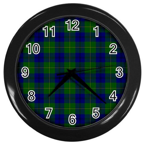 Johnston Tartan Wall Clock (Black) from ArtsNow.com Front