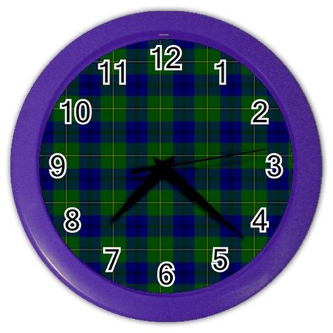 Johnston Tartan Color Wall Clock from ArtsNow.com Front