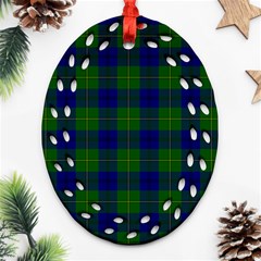 Johnston Tartan Oval Filigree Ornament (Two Sides) from ArtsNow.com Front