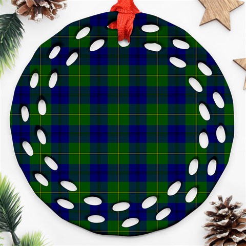 Johnston Tartan Ornament (Round Filigree) from ArtsNow.com Front