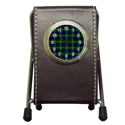 Lamont Tartan Pen Holder Desk Clock from ArtsNow.com Front