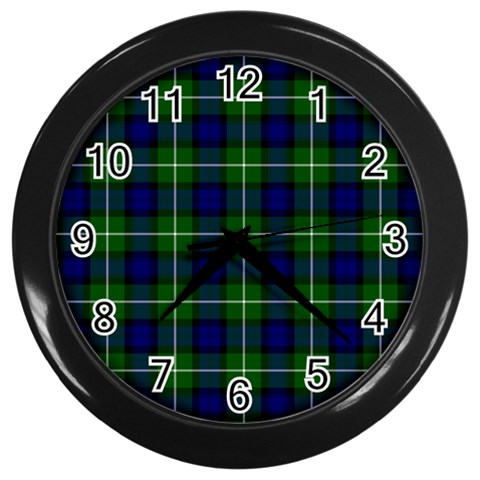 Lamont Tartan Wall Clock (Black) from ArtsNow.com Front