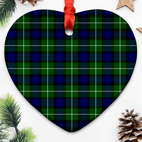 Lamont Tartan Heart Ornament (Two Sides) from ArtsNow.com Front