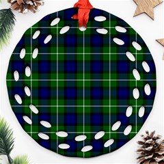 Lamont Tartan Round Filigree Ornament (Two Sides) from ArtsNow.com Front