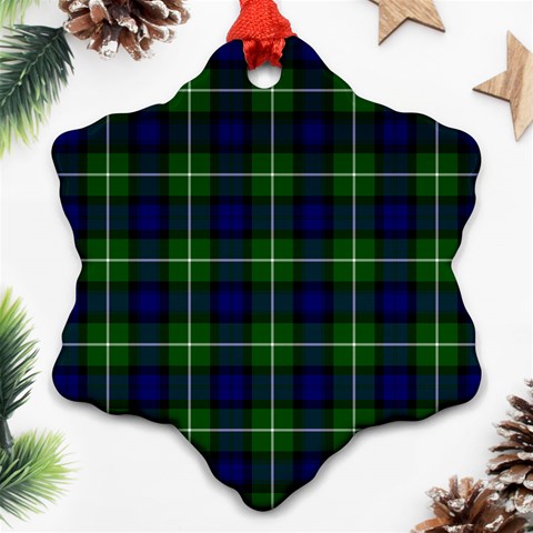 Lamont Tartan Snowflake Ornament (Two Sides) from ArtsNow.com Front