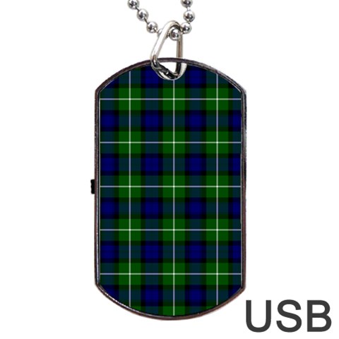 Lamont Tartan Dog Tag USB Flash (One Side) from ArtsNow.com Front