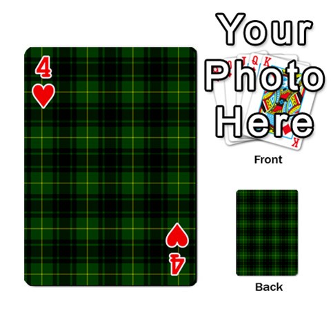 MacArthur Tartan Playing Cards 54 Designs from ArtsNow.com Front - Heart4