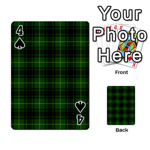 MacArthur Tartan Playing Cards 54 Designs from ArtsNow.com Front - Spade4