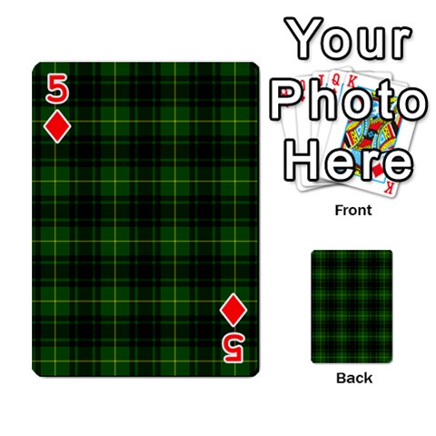 MacArthur Tartan Playing Cards 54 Designs from ArtsNow.com Front - Diamond5