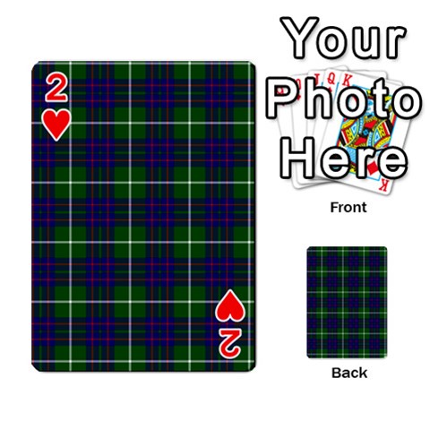 MacIntyre Tartan Playing Cards 54 Designs from ArtsNow.com Front - Heart2