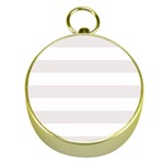 Horizontal Stripes - White and Pastel Pink Gold Compass