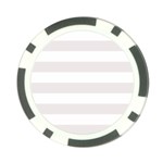 Horizontal Stripes - White and Pastel Pink Poker Chip Card Guard