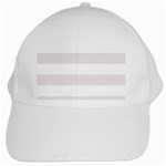 Horizontal Stripes - White and Pastel Pink White Cap