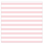 Horizontal Stripes - White and Pale Pink Large Satin Scarf (Square)