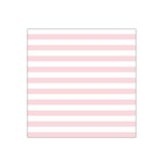 Horizontal Stripes - White and Pale Pink Satin Bandana Scarf